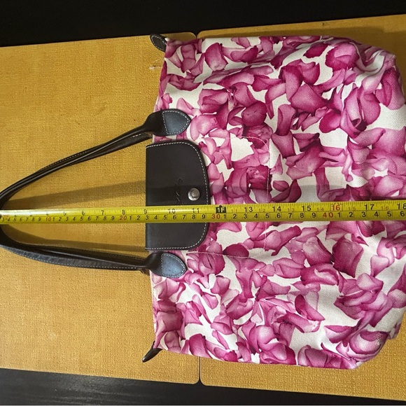 Longchamp Le Pliage Pink Floral Tote Bag - Picture 5 of 13